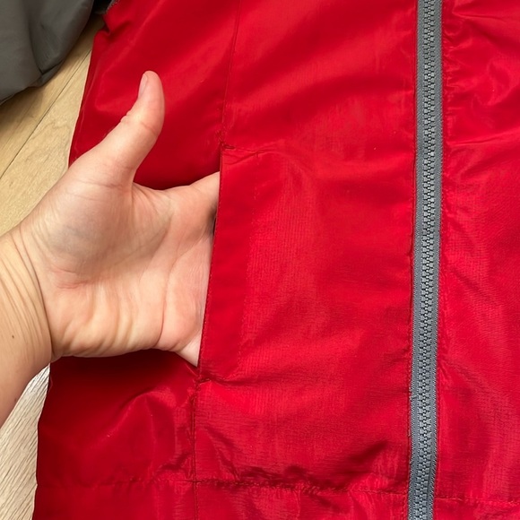 EDDIE BAUER Kids Boys Red Gray Hooded Zip Up Jacket Size XS 5/6 Lightweight - Picture 4 of 9